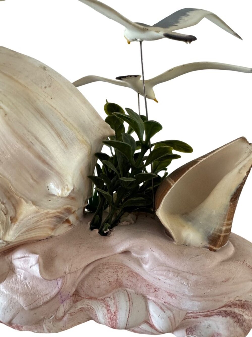 Decorative Seagull & Shell Coastal Home Decor Centerpiece Ocean Theme Figurine - Picture 6 of 7